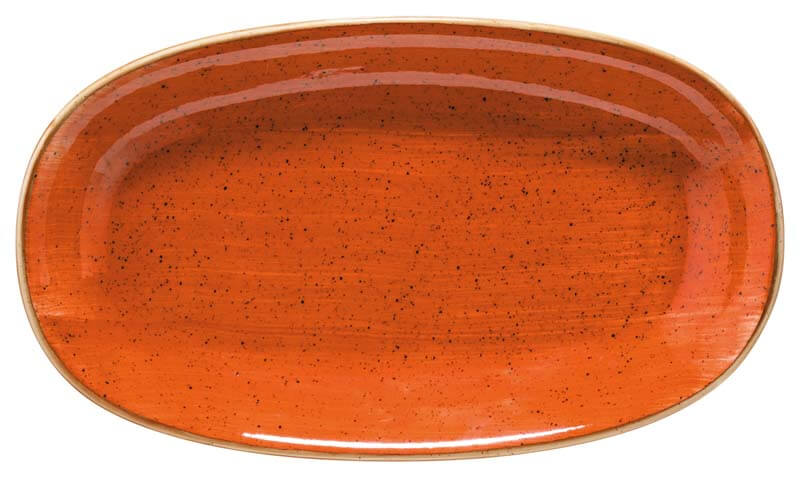 Bonna Aura Terracotta Gourmet Platte oval 19x11cm orange - 12 Stück