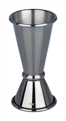 Doppelmessbecher Japan Style, gunmetal black - Edelstahl (20/40ml) Doppelmessbecher Japan Style, gunmetal black - Edelstahl (20/40ml)