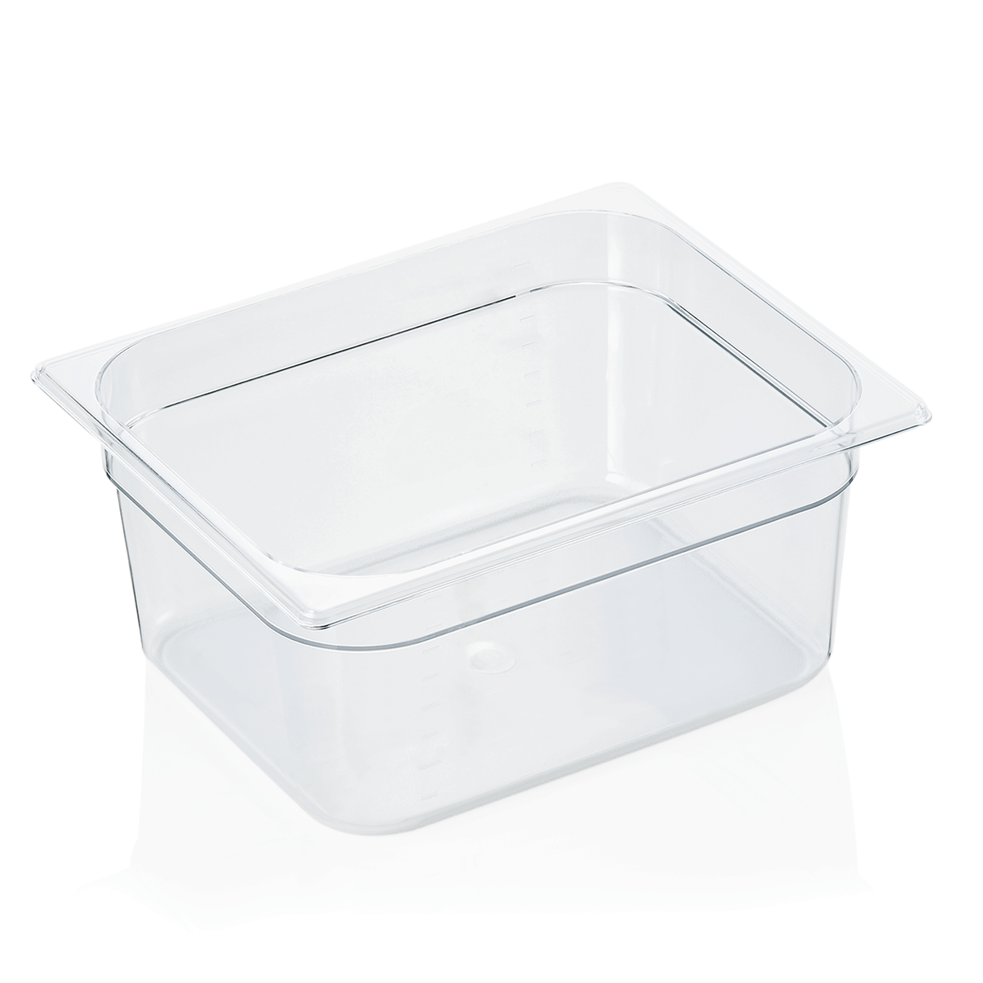 GN 1/2 Behälter mit Skalierung, Polycarbonat transparent - H 15cm (Serie GN 94) GN 1/2 Behälter mit Skalierung, Polycarbonat transparent - H 15cm (Serie GN 94)