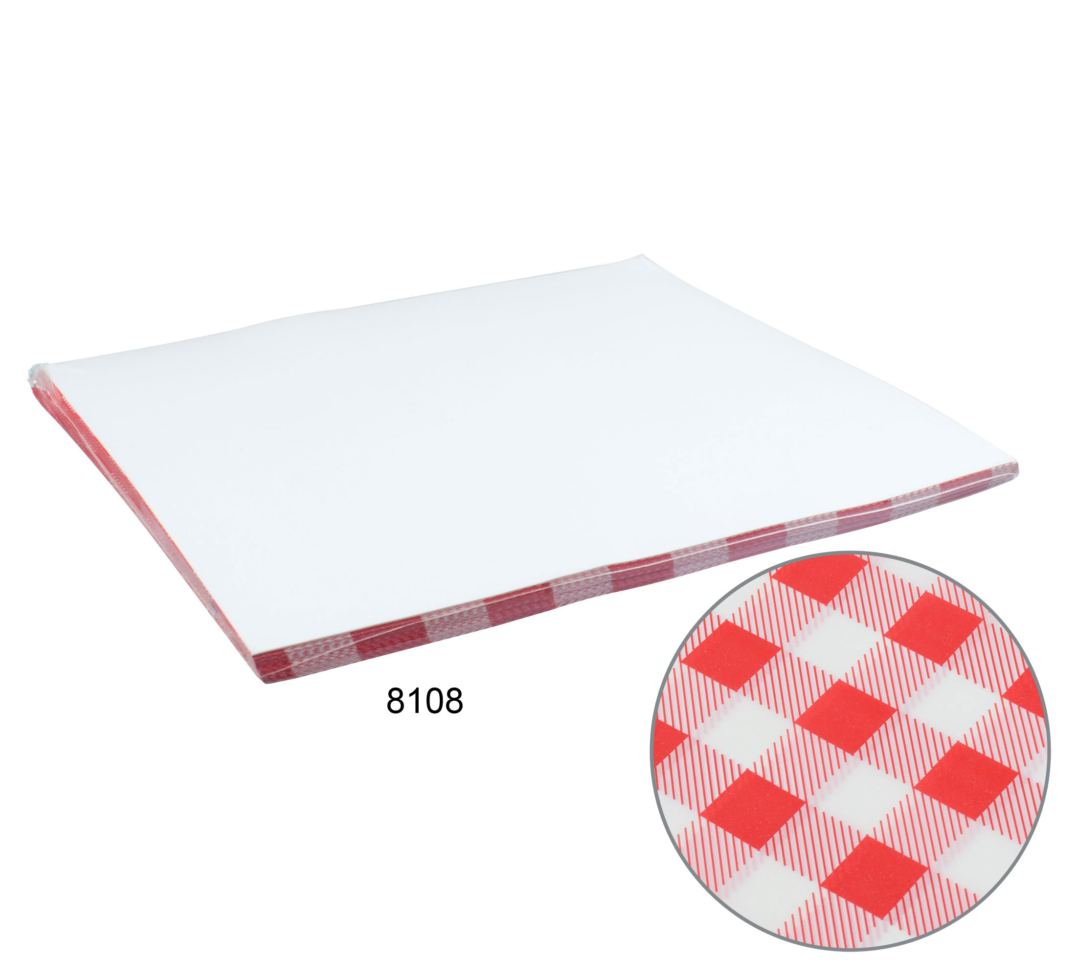 Einschlagpapier fettdicht, Karo rot - 19x31cm (200 Stk.)