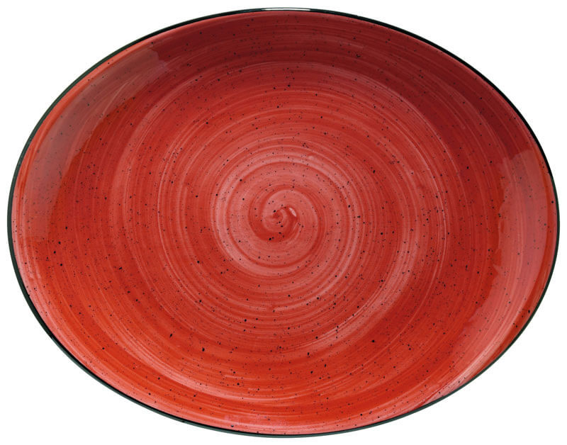 Bonna Aura Passion Moove Platte oval 31x24cm rot - 6 Stück