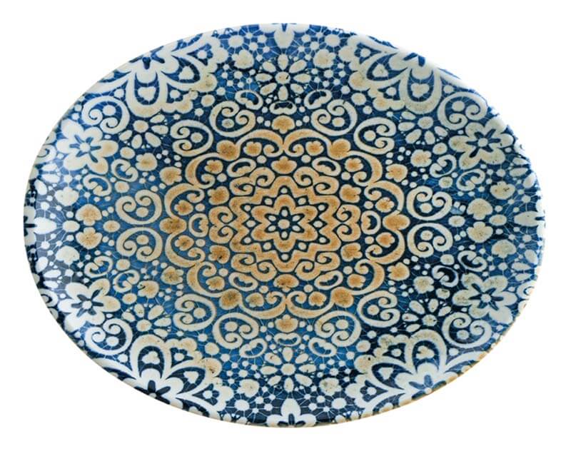 Bonna Alhambra Moove Platte oval 31x24cm blau - 6 Stück