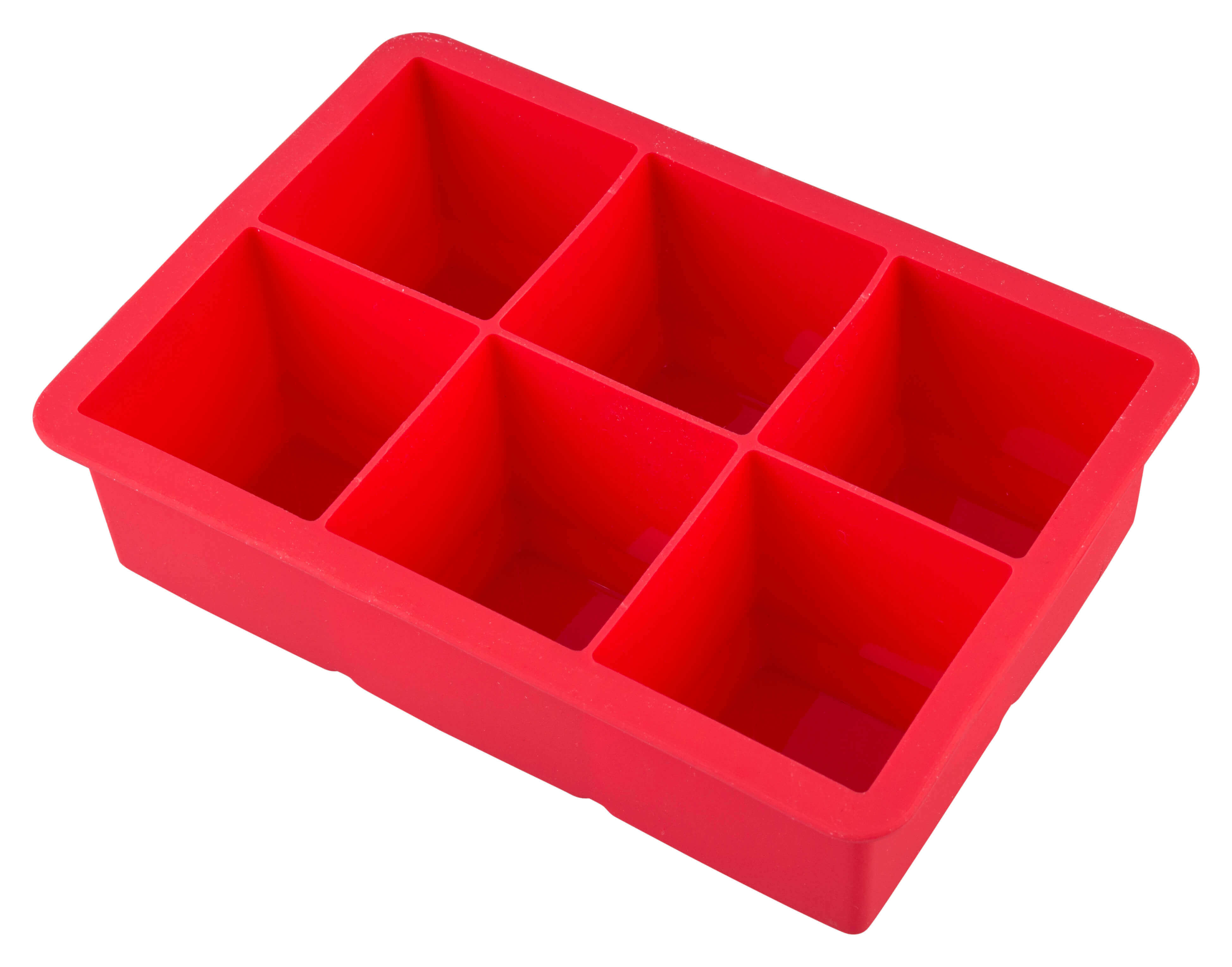 Eiswürfelform 6 Cubes, Silikon, rot - 4,5cm