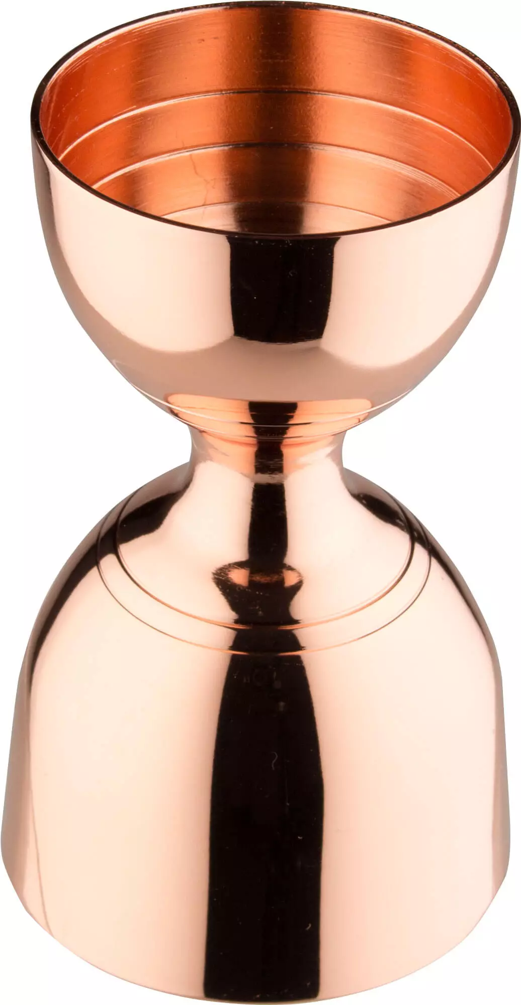 Bell-jigger / Doppelmessbecher, kupferfarben - Edelstahl (30/60ml) Bell-jigger / Doppelmessbecher, kupferfarben - Edelstahl (30/60ml)