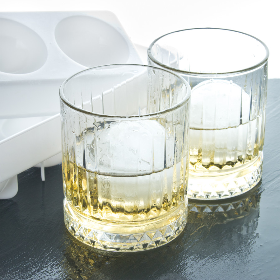 Whisky Ice Ball Set - 2 Whiskygläser + Kugel-Eisform