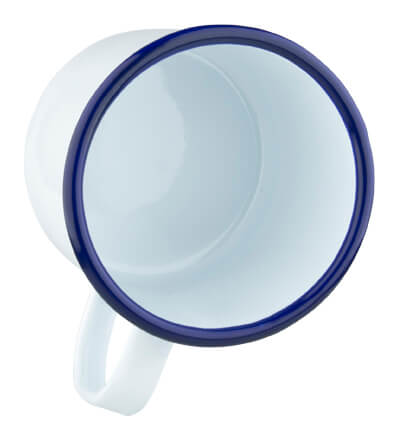 Emaille-Becher, weiß, mit Henkel - 360ml Emaille-Becher, weiß, mit Henkel - 360ml