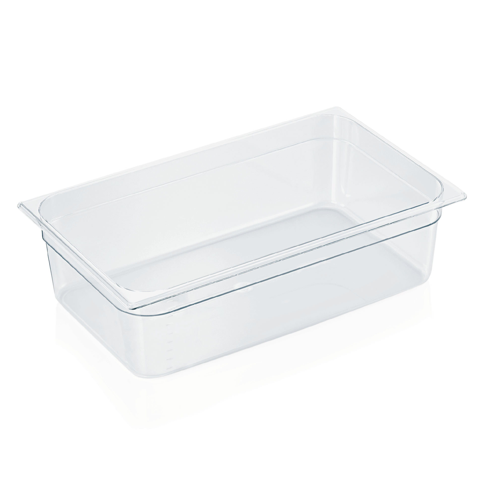 GN 1/1 Behälter mit Skalierung, Polycarbonat transparent - H 15cm (Serie GN 94) GN 1/1 Behälter mit Skalierung, Polycarbonat transparent - H 15cm (Serie GN 94)