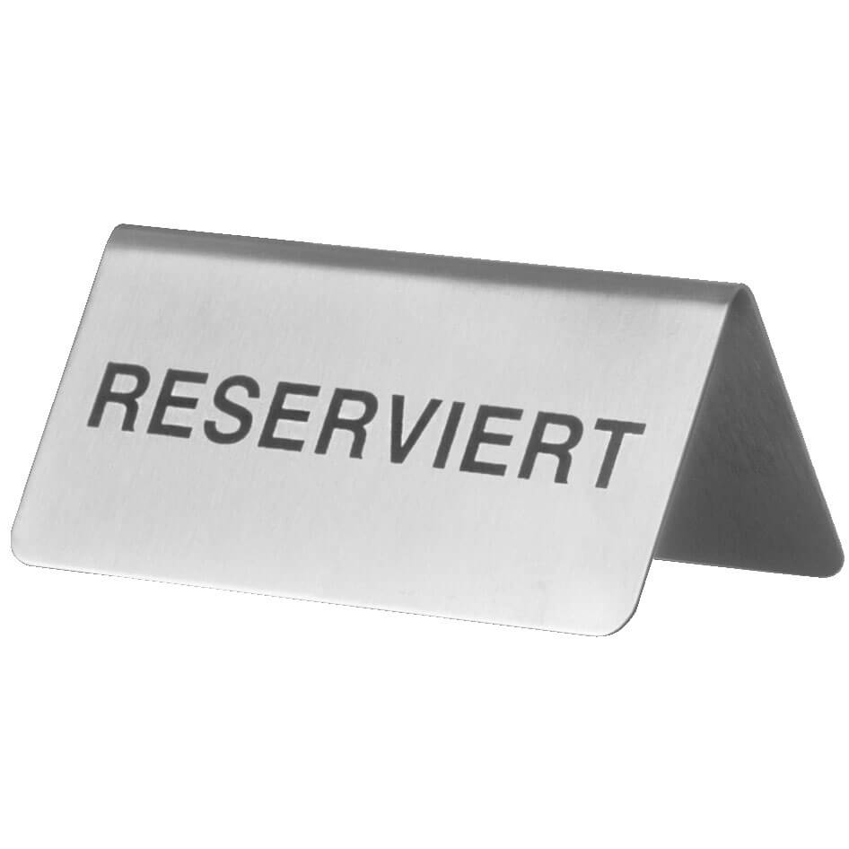 Tischaufsteller "Reserviert", Edelstahl - 4,3x10x5,4cm