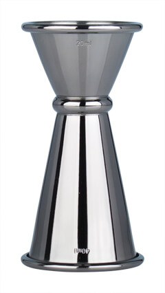 Doppelmessbecher Japan Style, gunmetal black - Edelstahl (20/40ml) Doppelmessbecher Japan Style, gunmetal black - Edelstahl (20/40ml)