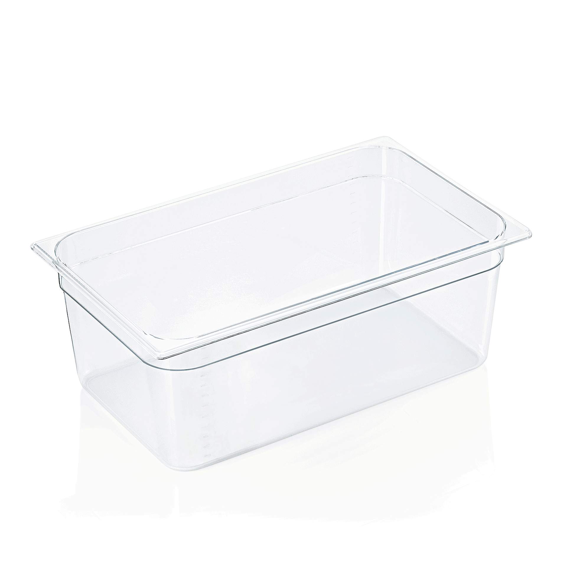 GN 1/1 Behälter mit Skalierung, Polycarbonat transparent - H 20cm (Serie GN 94) GN 1/1 Behälter mit Skalierung, Polycarbonat transparent - H 20cm (Serie GN 94)