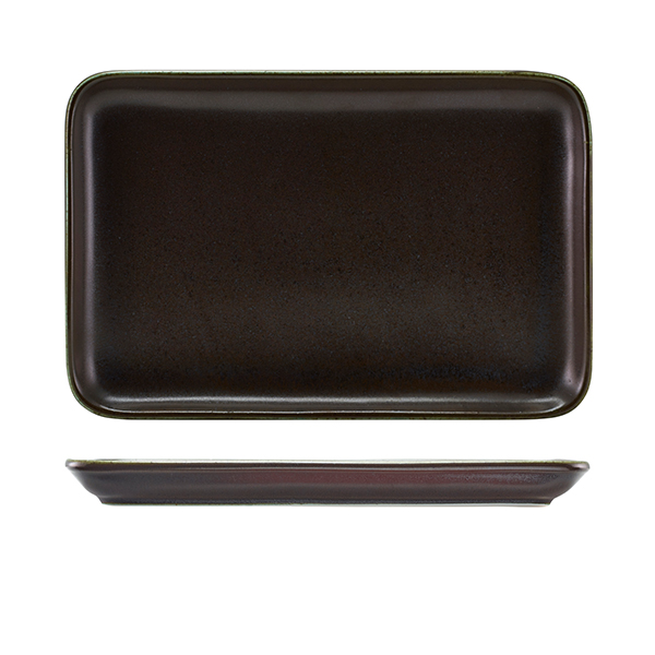 Rechteckige Platte Terra Cinder Black - 30 x 20 cm (3 Stk.)