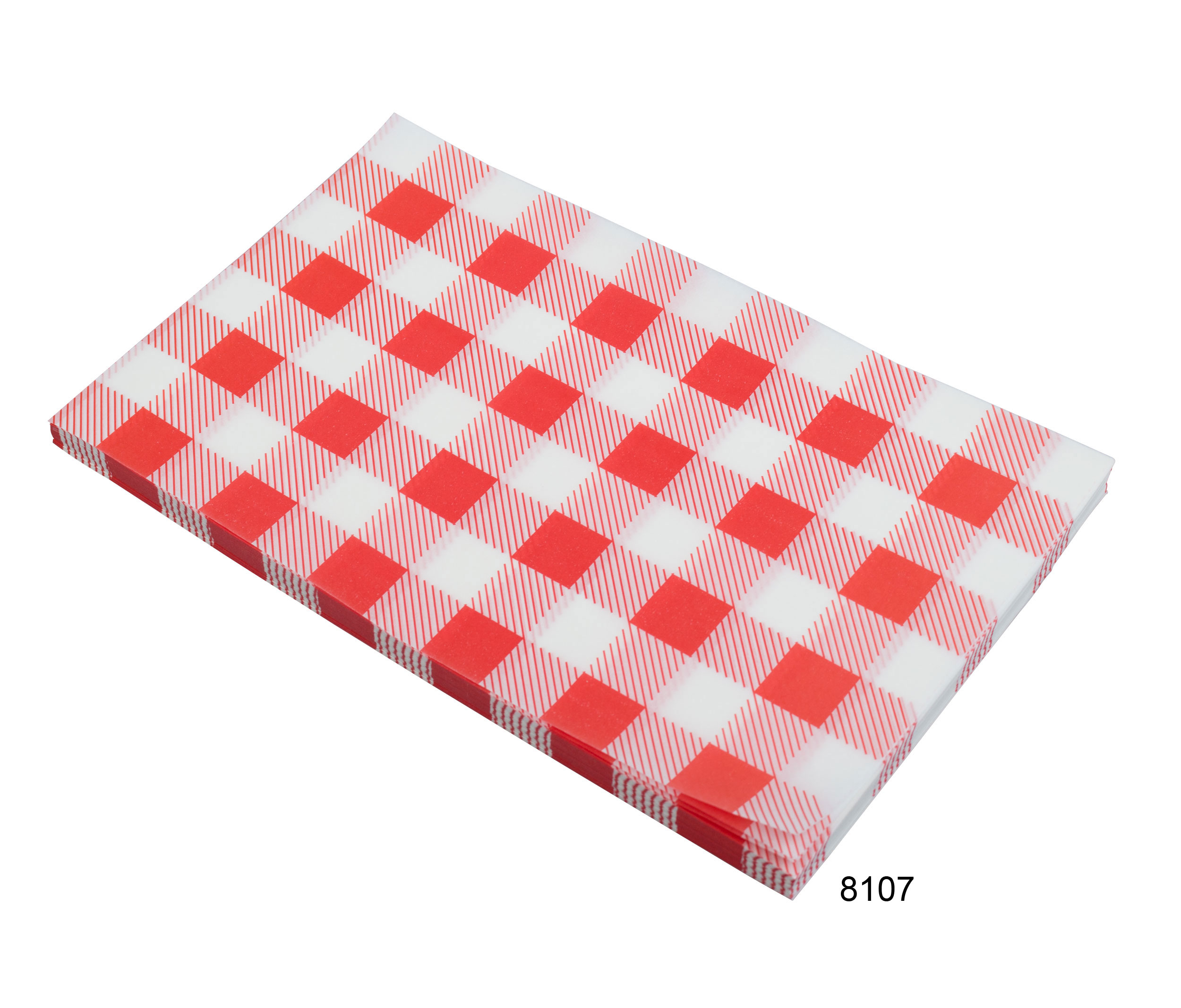 Einschlagpapier fettdicht, Karo rot - 19x31cm (200 Stk.)