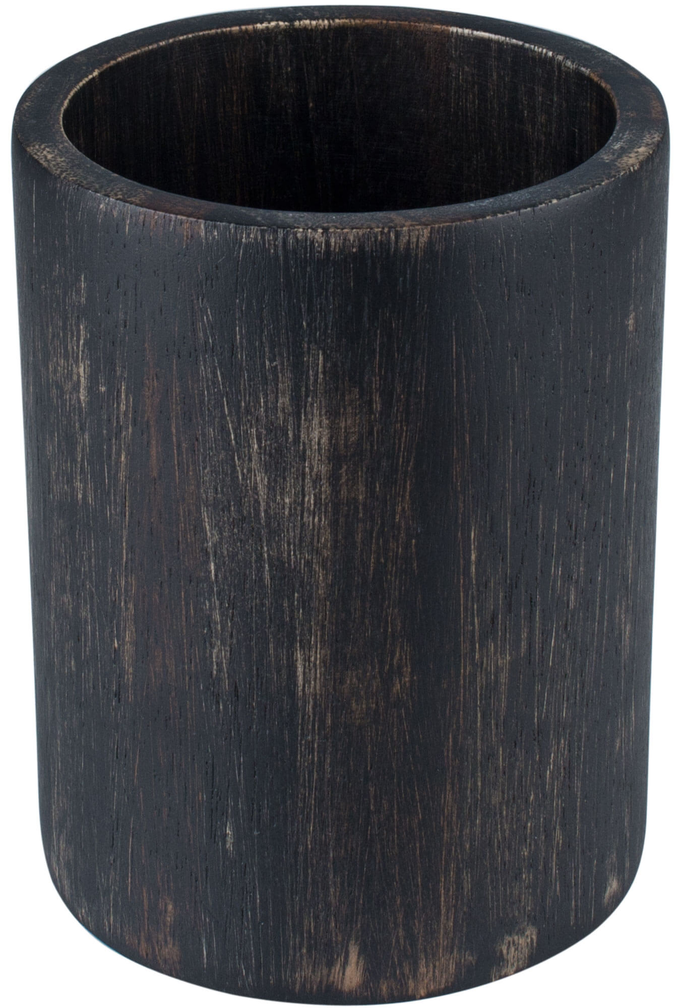 Besteckhalter Akazienholz schwarz/washed - 10x13,2cm