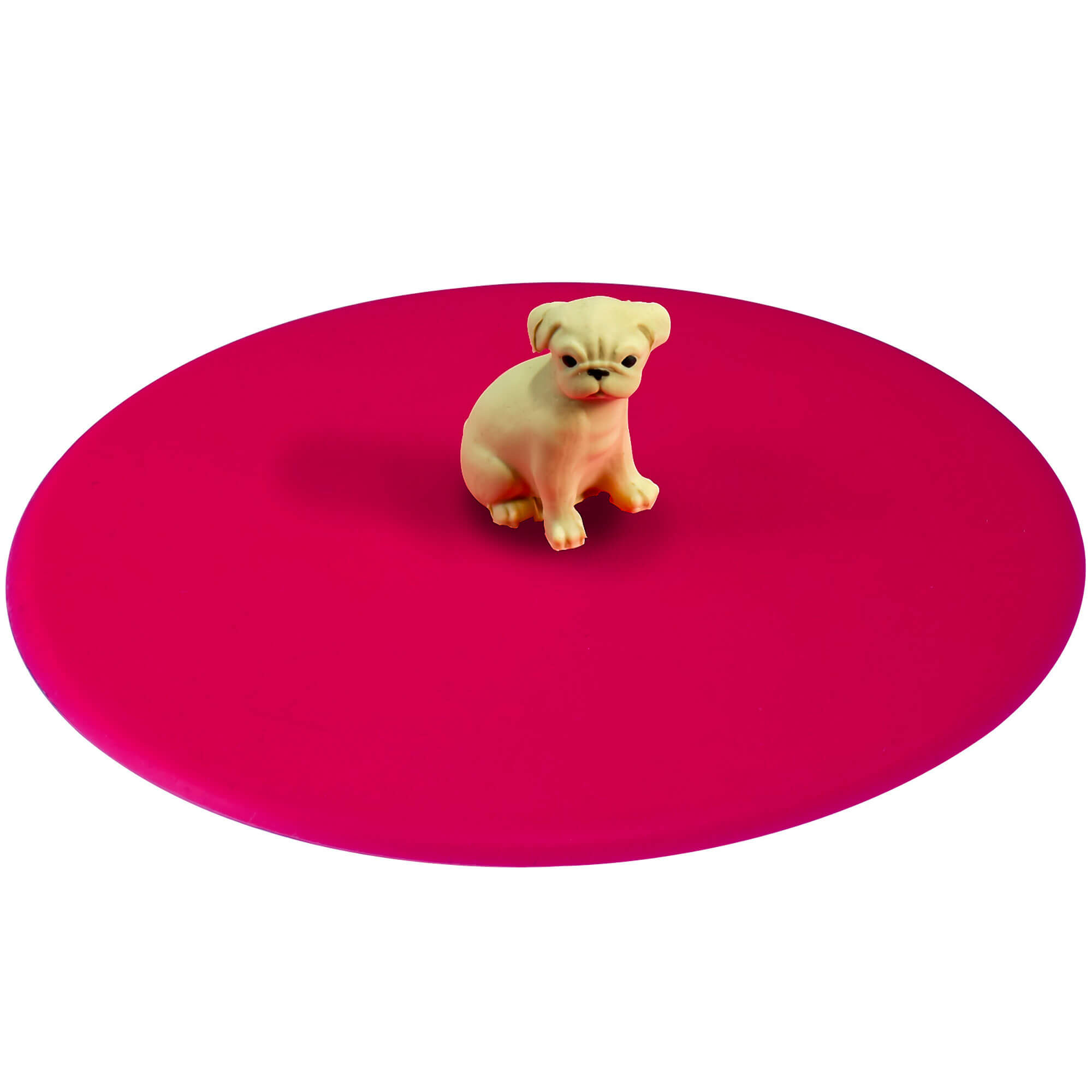 Glasdeckel Silikon, Lurch - Haustier Mops (10,5cm)