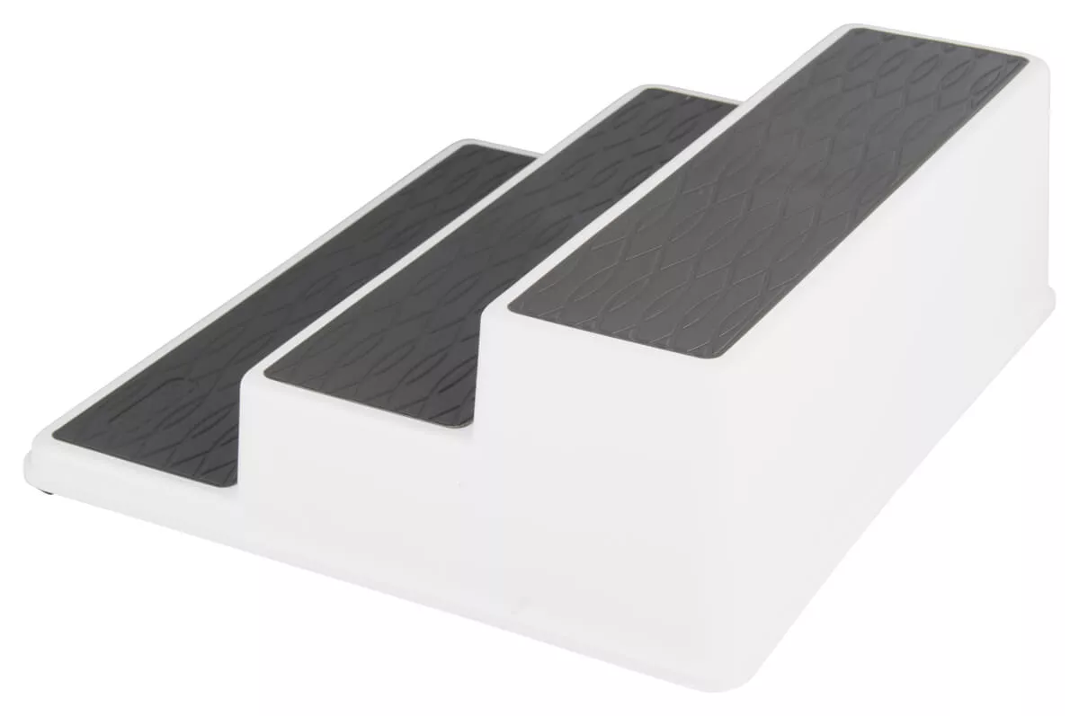 Regaltreppe, 3-stufig - für kleine Fläschchen (26x23x8,5cm) Regaltreppe, 3-stufig - für kleine Fläschchen (26x23x8,5cm)