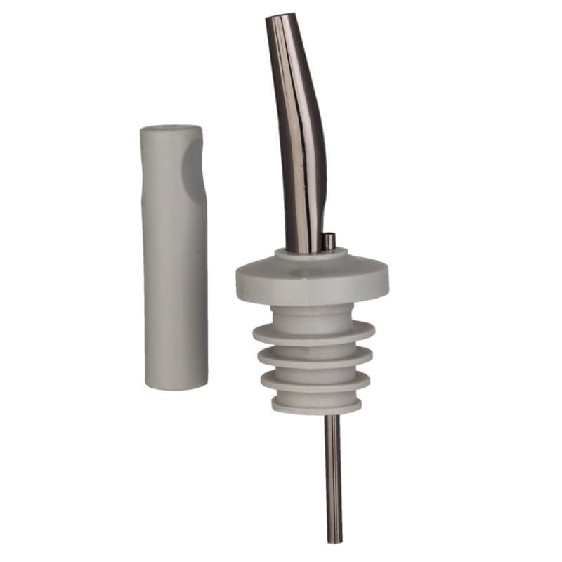 Ausgießer schwarz + Staubkappe grau - Edelstahl (6 Stk.)