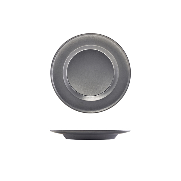 Teller, Edelstahl vintage, tief - 26cm