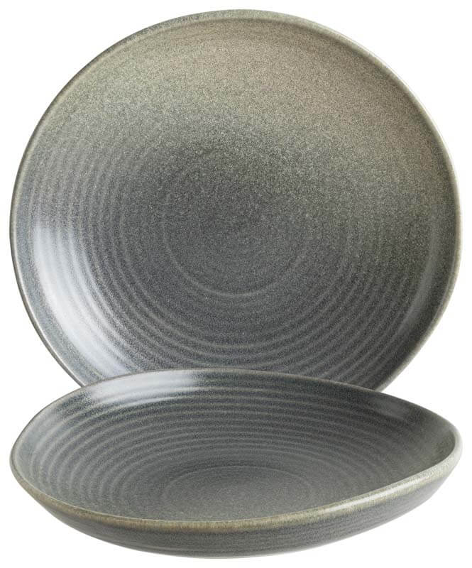 Bonna Hornfels Ripple Teller tief 19cm grau - 6 Stück Bonna Hornfels Ripple Teller tief 19cm grau - 6 Stück