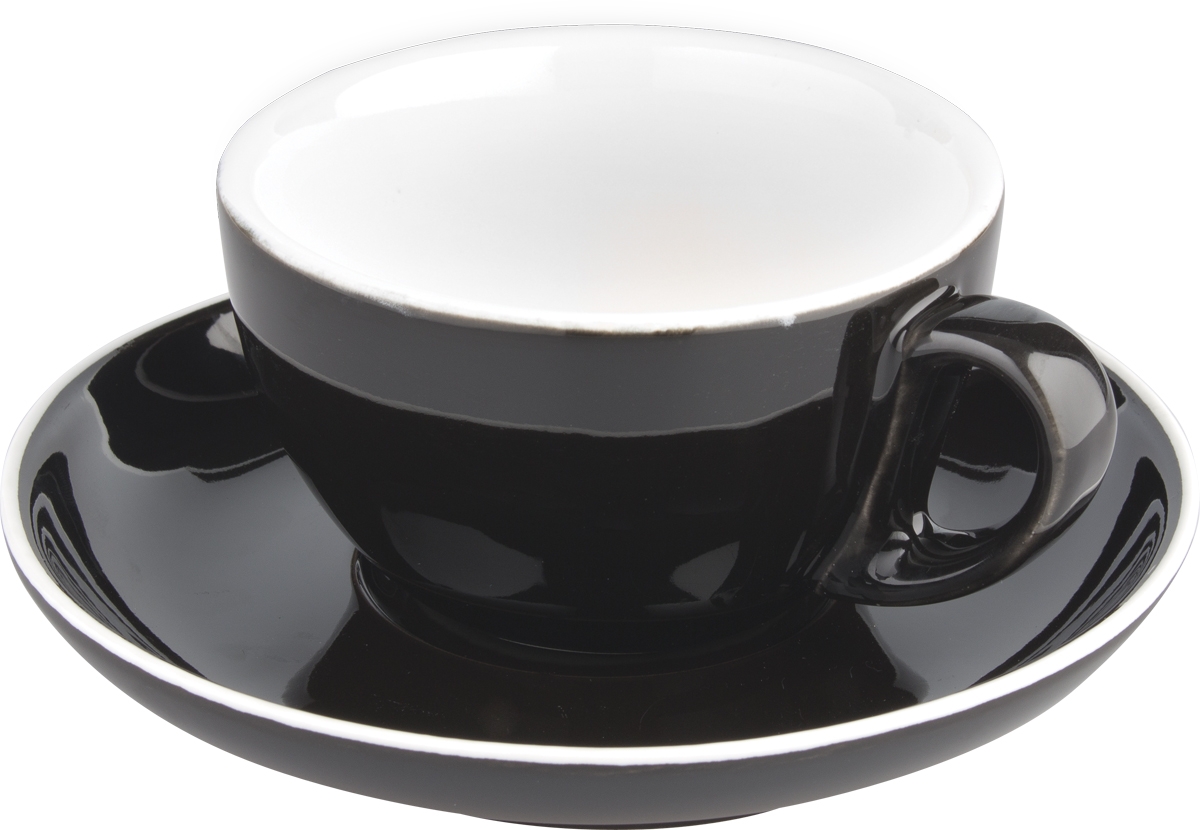 Cappuccino Untertasse Italia Black, schwarz-weiß - 15cm