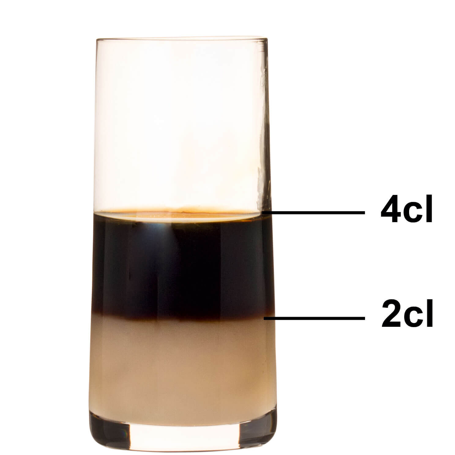 Schnapsglas Mode, Rona - 90ml, 2+4cl Eiche (1 Stk.)