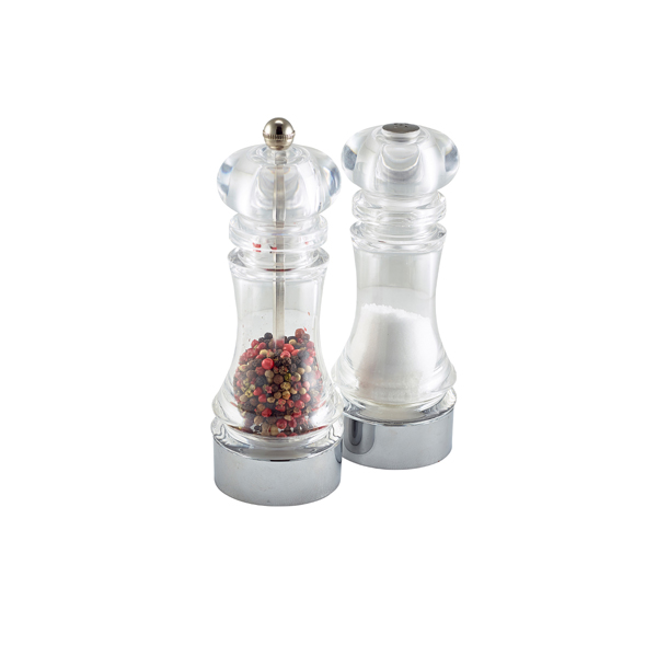 Salzstreuer-und Pfeffermühle Set, Acryl transparent - 15,3cm (1 Set)