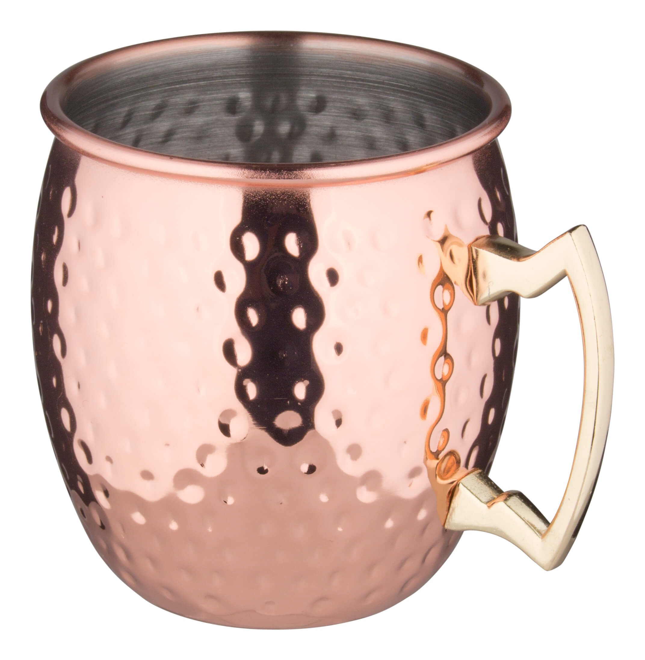 Edelstahlbecher Moscow Mule, kupferfarben, gehämmert - 550ml