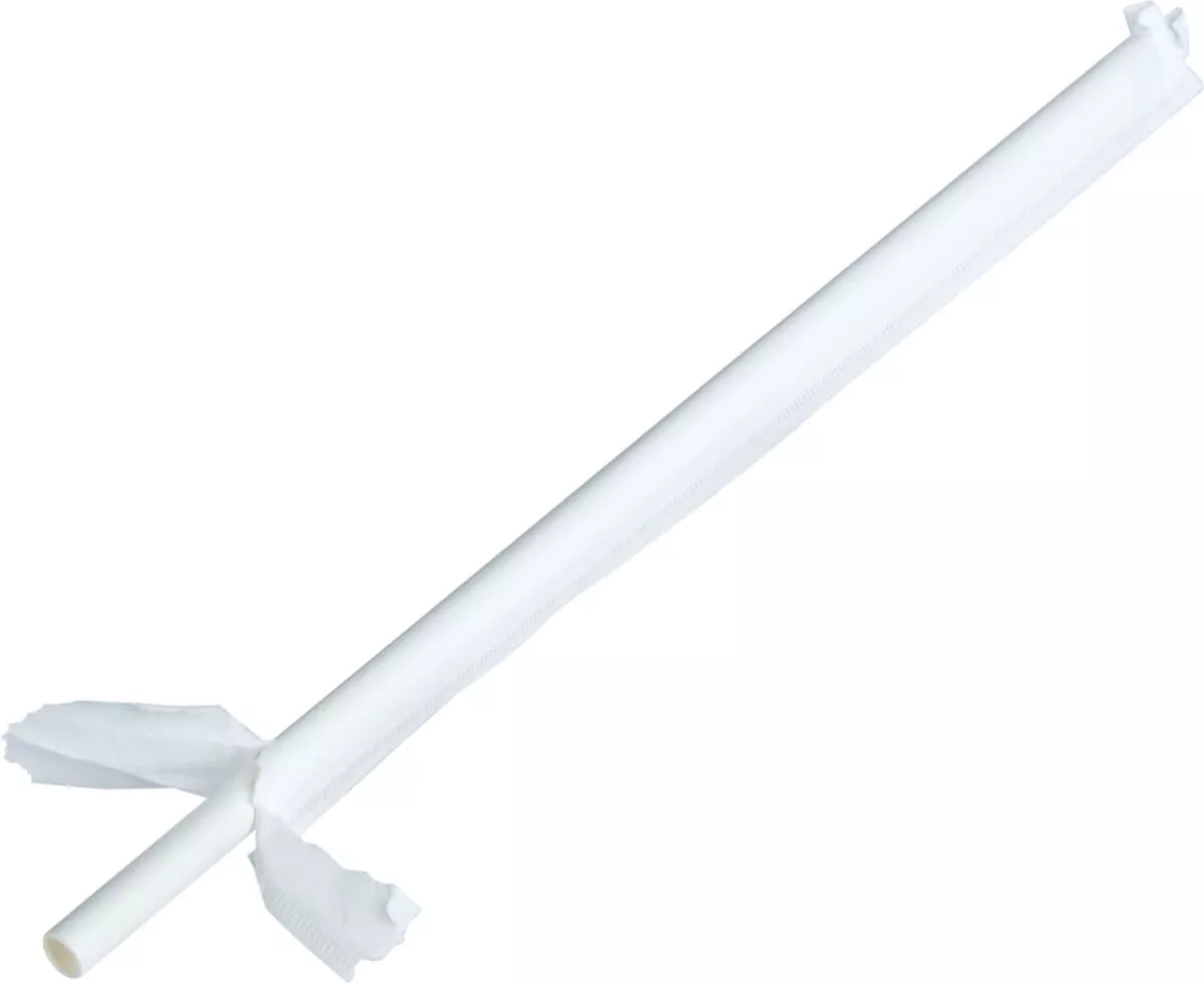 Trinkhalme, Papier (6x200mm), papiergehüllt - weiß (500 Stk.) Trinkhalme, Papier (6x200mm), papiergehüllt - weiß (500 Stk.)