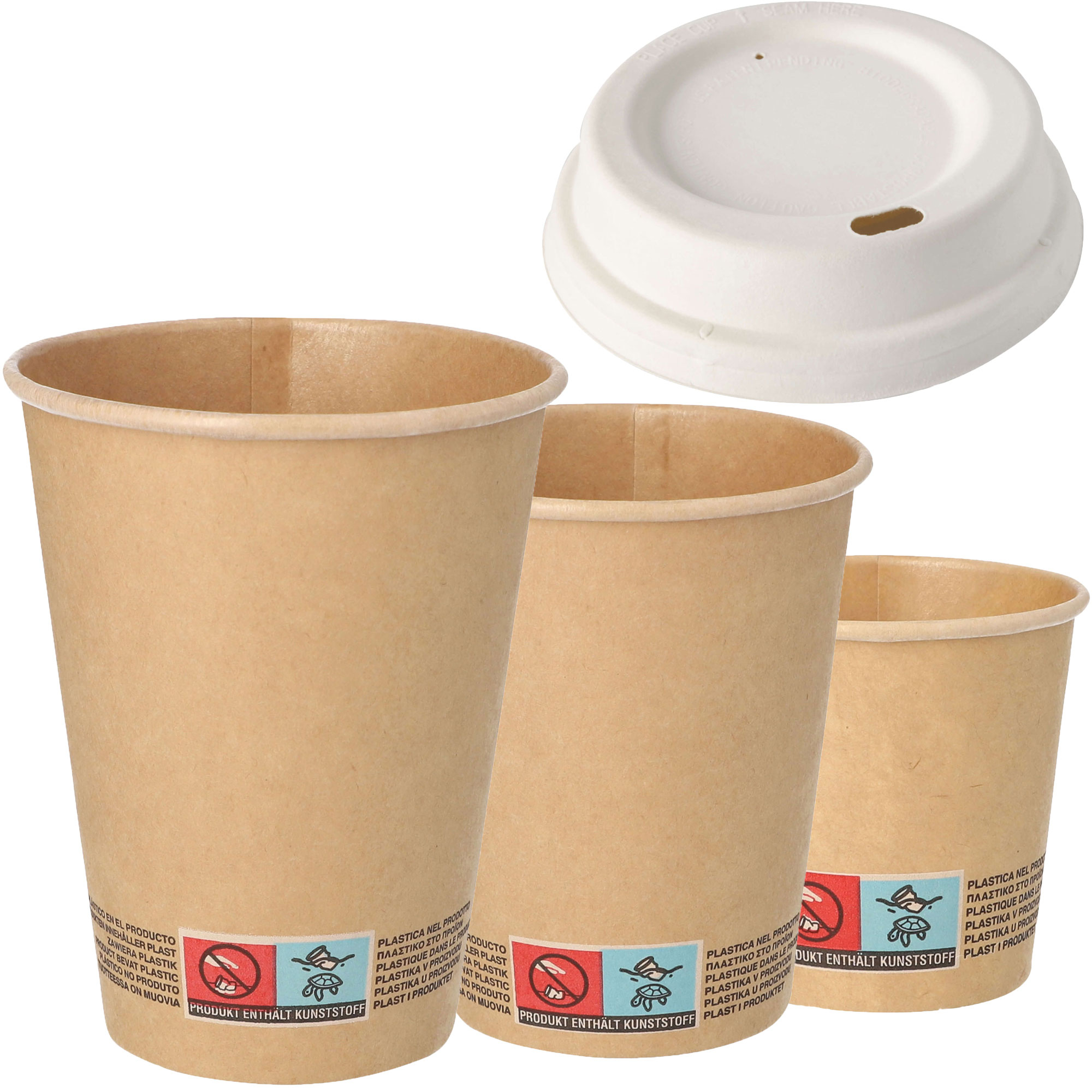 Espressobecher/Kaffeebecher und Deckel - verschiedene Größen