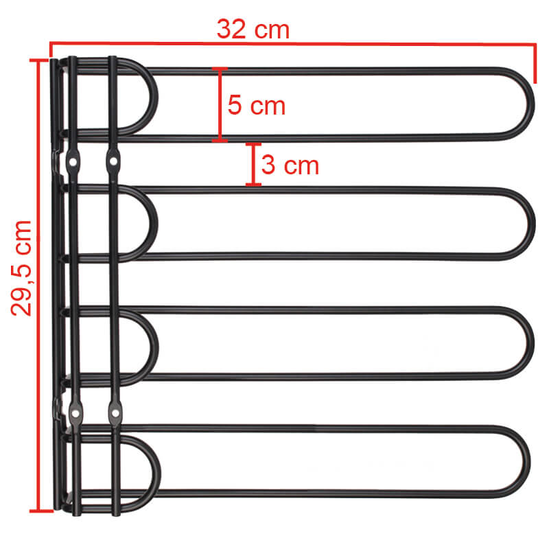 Mehrfach-Gläserschiene 32x29,5cm - schwarz Mehrfach-Gläserschiene 32x29,5cm - schwarz