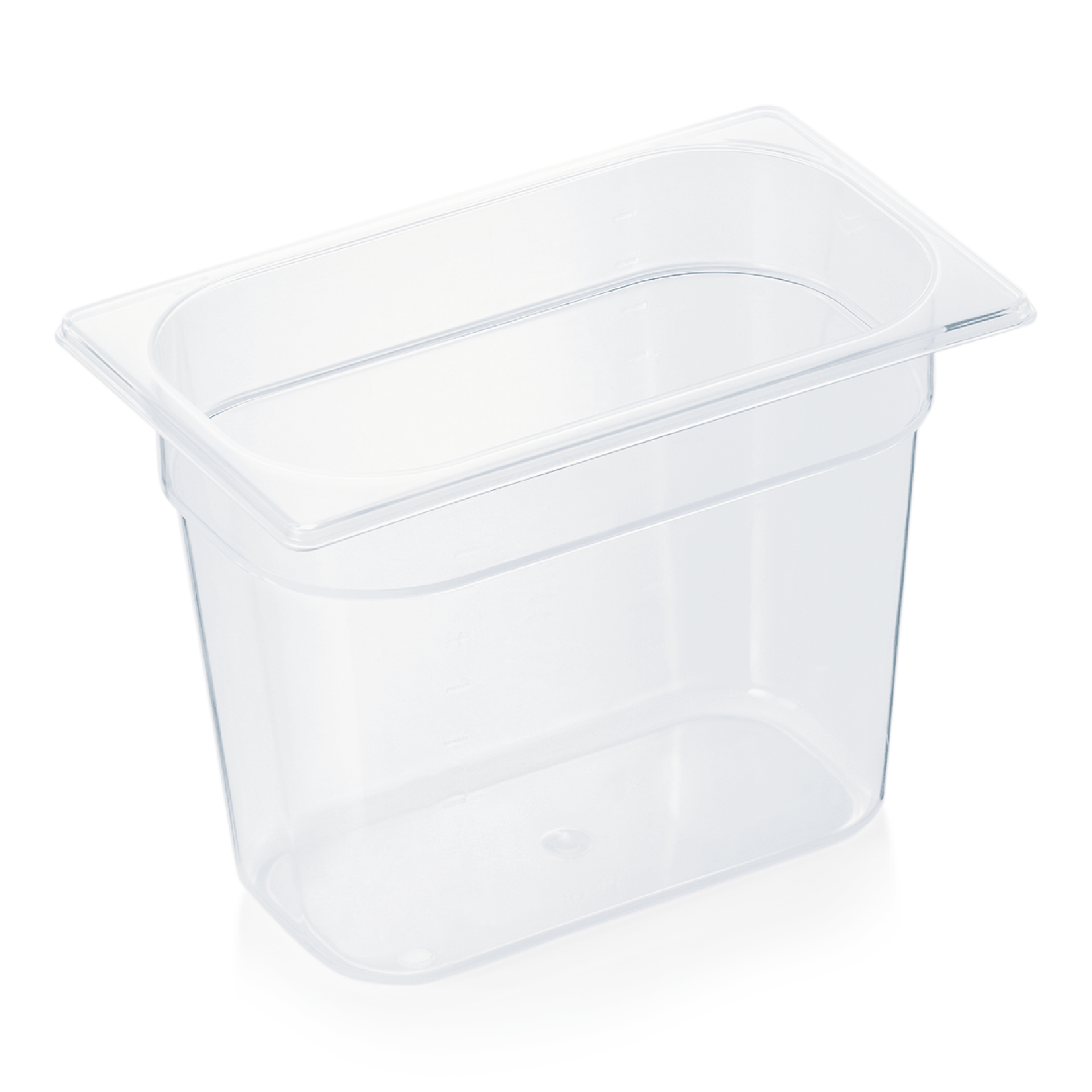 GN 1/4 Behälter mit Skalierung, Polypropylen - H 20cm (Serie GN 84) GN 1/4 Behälter mit Skalierung, Polypropylen - H 20cm (Serie GN 84)