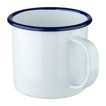 Emaille-Becher, weiß, mit Henkel - 360ml Emaille-Becher, weiß, mit Henkel - 360ml