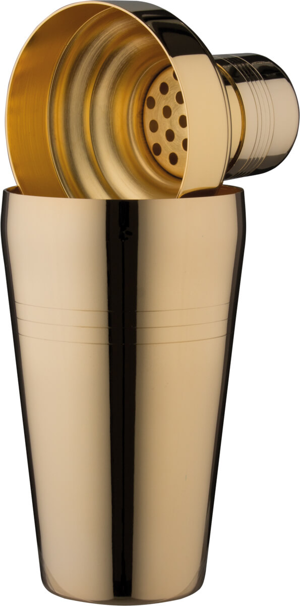 3-tlg. Cocktail Shaker Yukiwa Baron, goldfarben - 410ml