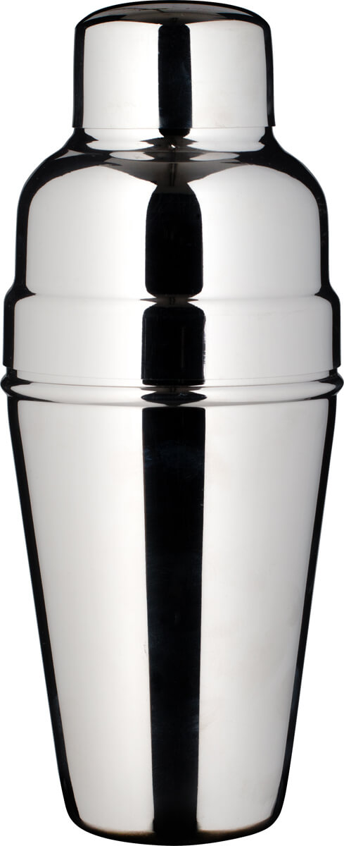 Cocktail Shaker, BAR AID, glänzender Edelstahl, dreiteiliger (500ml)