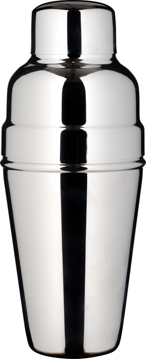 Cocktail Shaker, Edelstahl glänzend, dreiteilig (500ml)
