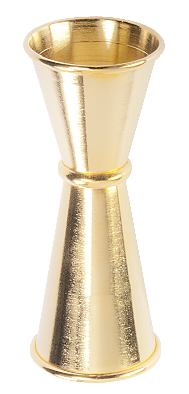 Doppelmessbecher, Japan, golden - Edelstahl (30/45ml)