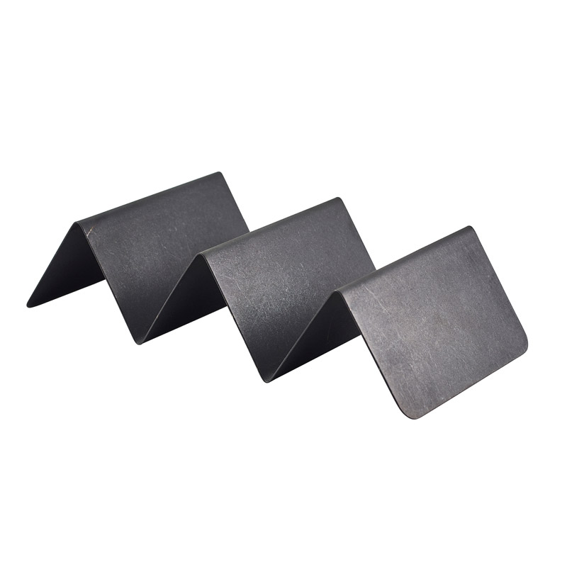 Fast-Food-Ständer, Edelstahl schwarz - 2 Fächer (12 Stk.)