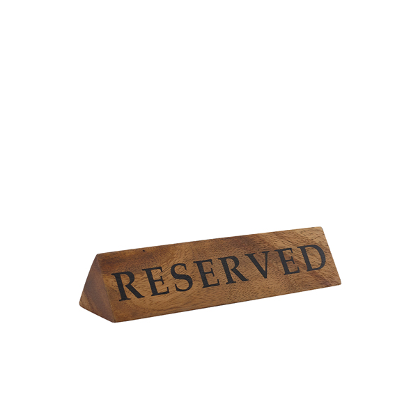 Reserviert-Schild "Reserved", Akazienholz - 15x4x3cm