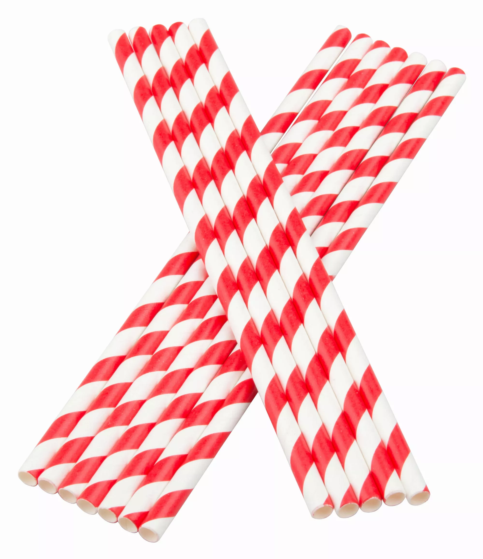 Trinkhalme, Papier (6x195mm) - rot-weiß gestreift (100 Stk.) Trinkhalme, Papier (6x195mm) - rot-weiß gestreift (100 Stk.)