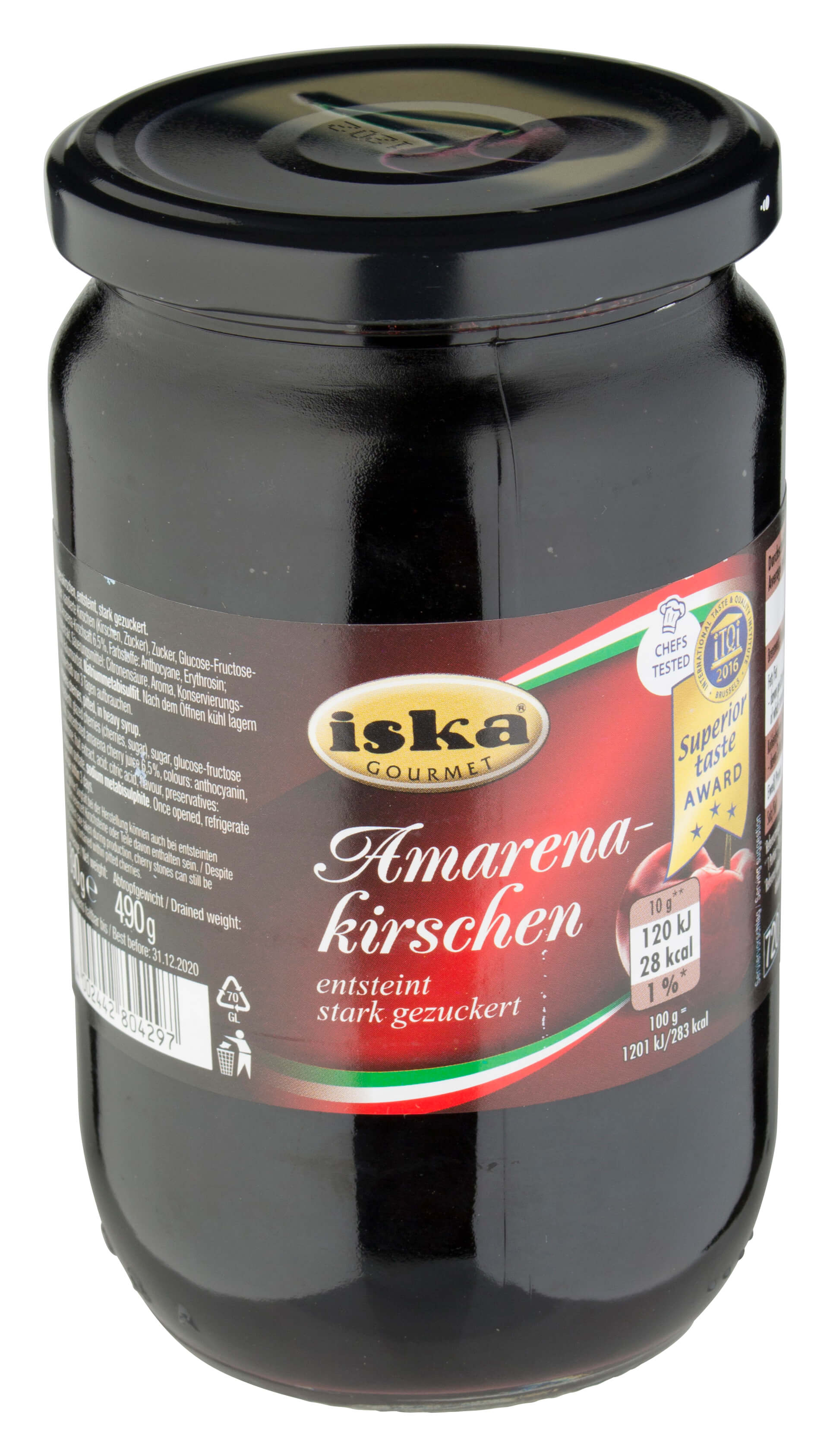 Amarenakirschen entsteint, stark gezuckert - iska (890g)