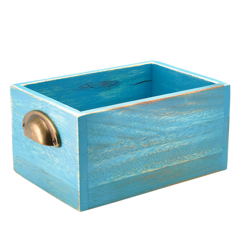 Präsentationsschublade, Akazienholz, 21,5x15x11cm - blau Präsentationsschublade, Akazienholz, 21,5x15x11cm - blau