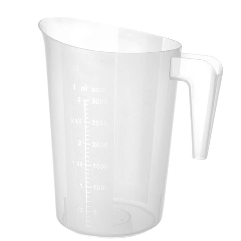 Messbecher stapelbar, PP - Skalierung bis 3000ml Messbecher stapelbar, PP - Skalierung bis 3000ml