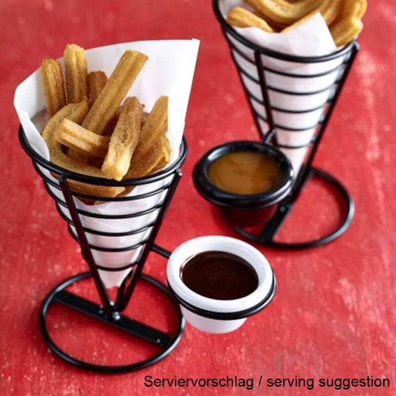 Snackspirale mit Diphalter, schwarz - 21,5cm