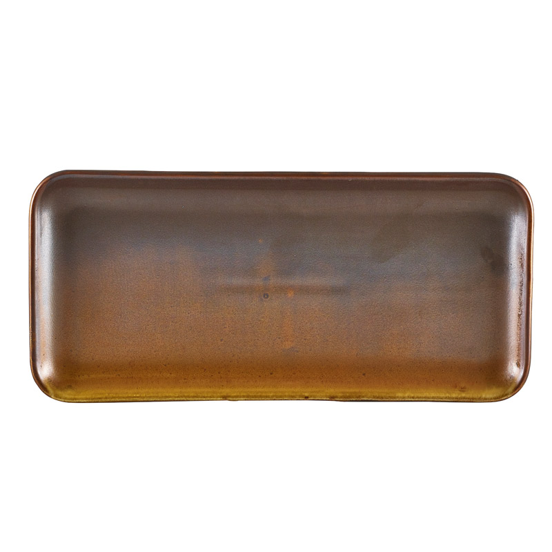 Schmale rechteckige Platte Terra Rustic Copper – 27 x 12,5 cm (6 Stk.)