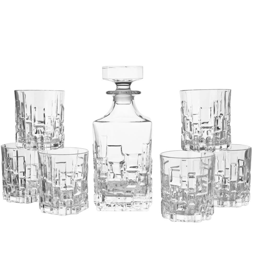 Whisky Set Etna, RCR - 1 Karaffe + 6 Tumbler