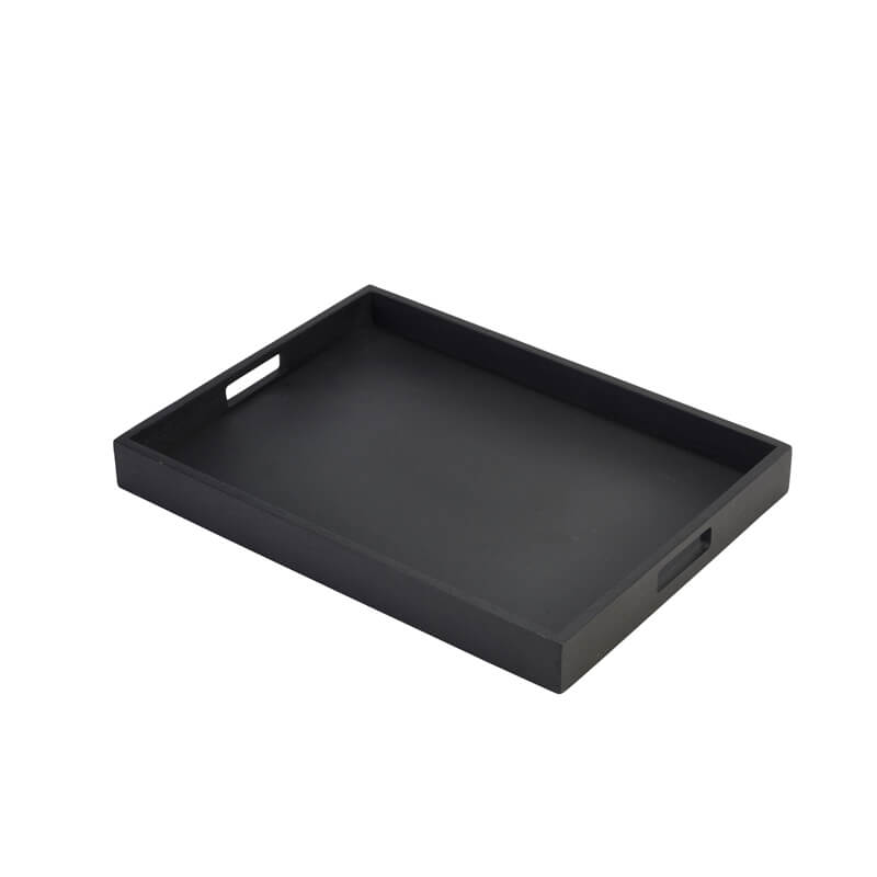 Butler-Tablett, Akazienholz schwarz - 44x32x4,5cm Butler-Tablett, Akazienholz schwarz - 44x32x4,5cm