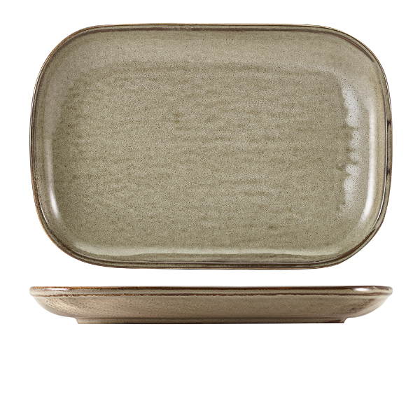 Rechteckiger Teller Terra Smoke Grey – 34,5 × 23,5 cm (6 Stk.)