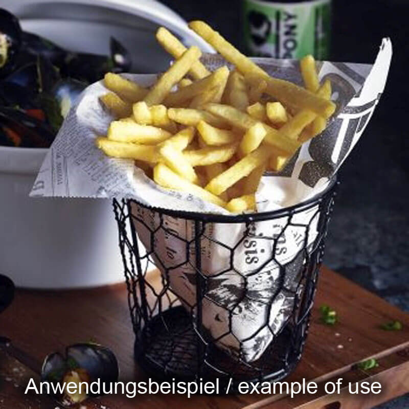 Fettdichte Papiertüten, Zeitungsdruck weiß - 17,5x17,5cm (1000 Stk.) Fettdichte Papiertüten, Zeitungsdruck weiß - 17,5x17,5cm (1000 Stk.)