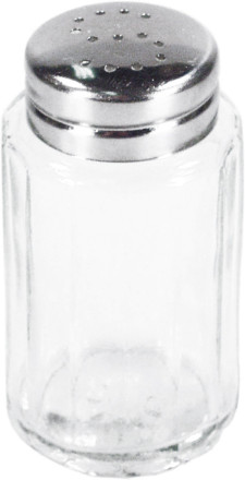Salzstreuer, Glas und Edelstahl - 7x4cm