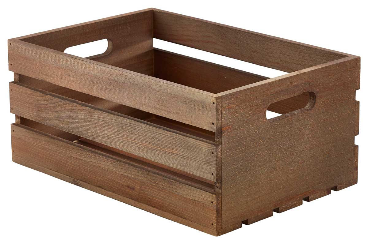 Holzkiste, Dark Rustic Braun - 34x23x15cm