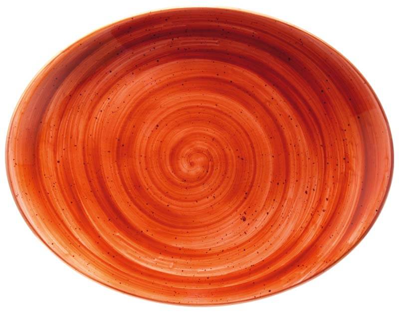 Bonna Aura Terracotta Moove Platte oval 31x24cm orange - 6 Stück